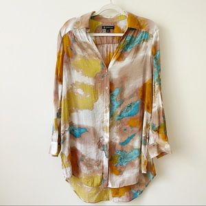 INC tie dye button down dress shirt